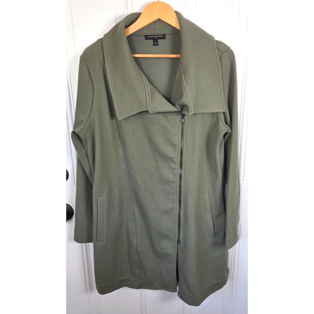 Banana Republic Knit Coat Size L Olive Green